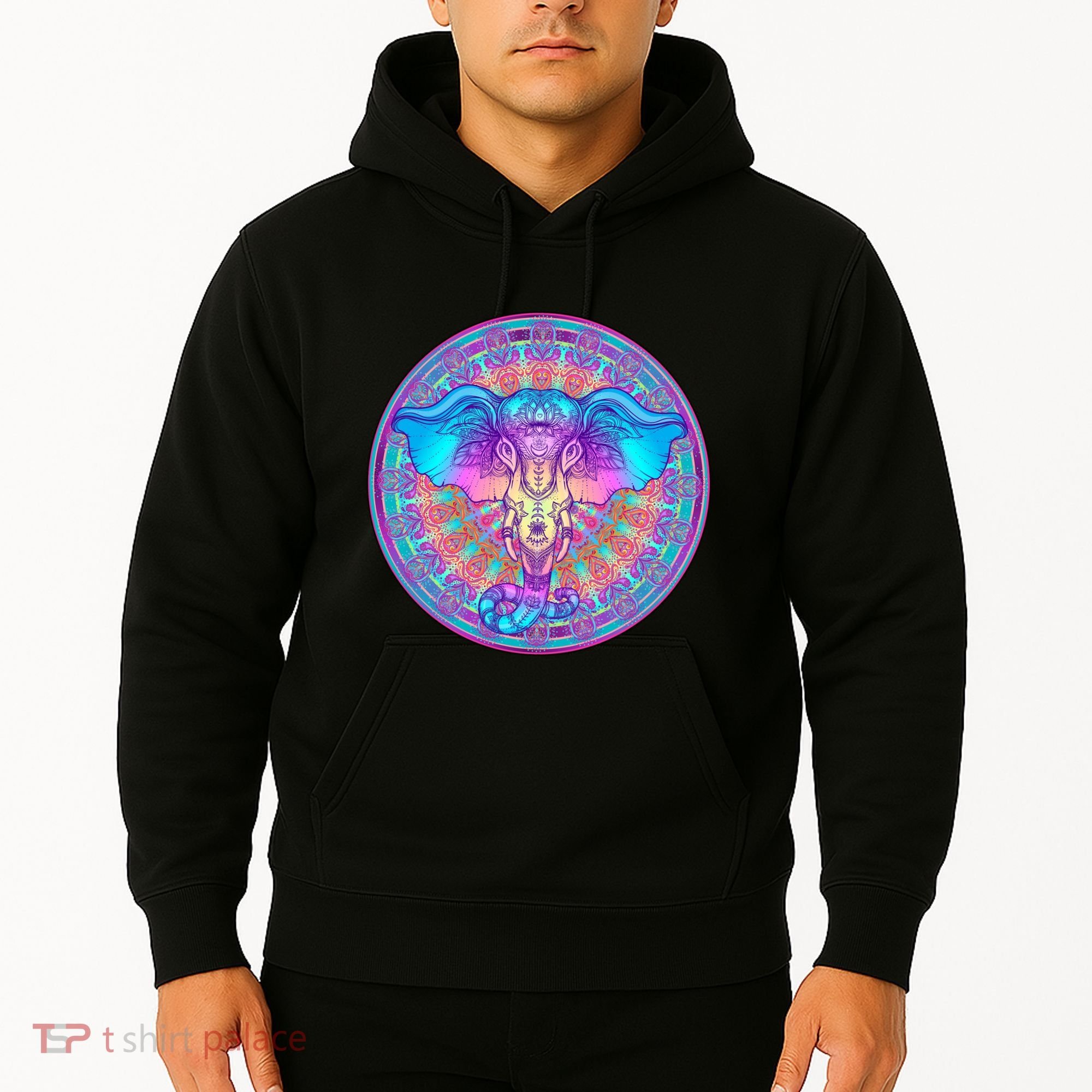 Elephant Mandala Pastel Rainbow Hoodie