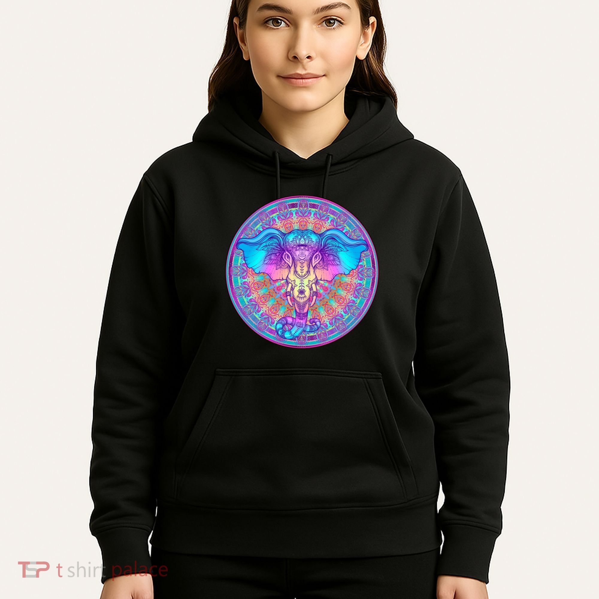 Elephant Mandala Pastel Rainbow Hoodie