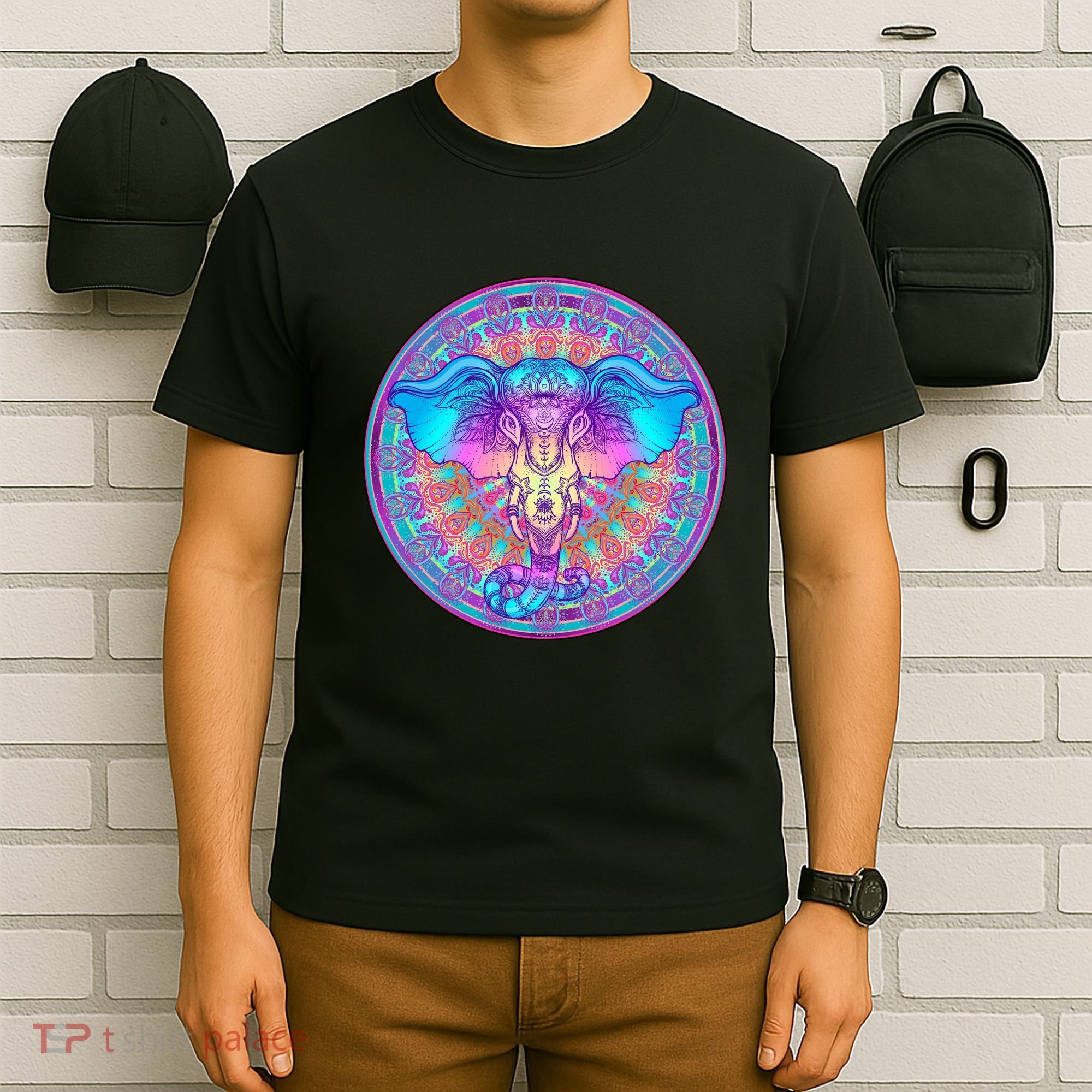 Elephant Mandala Pastel Rainbow T-Shirt