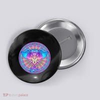 Elephant Mandala Pastel Rainbow Button thumb 0