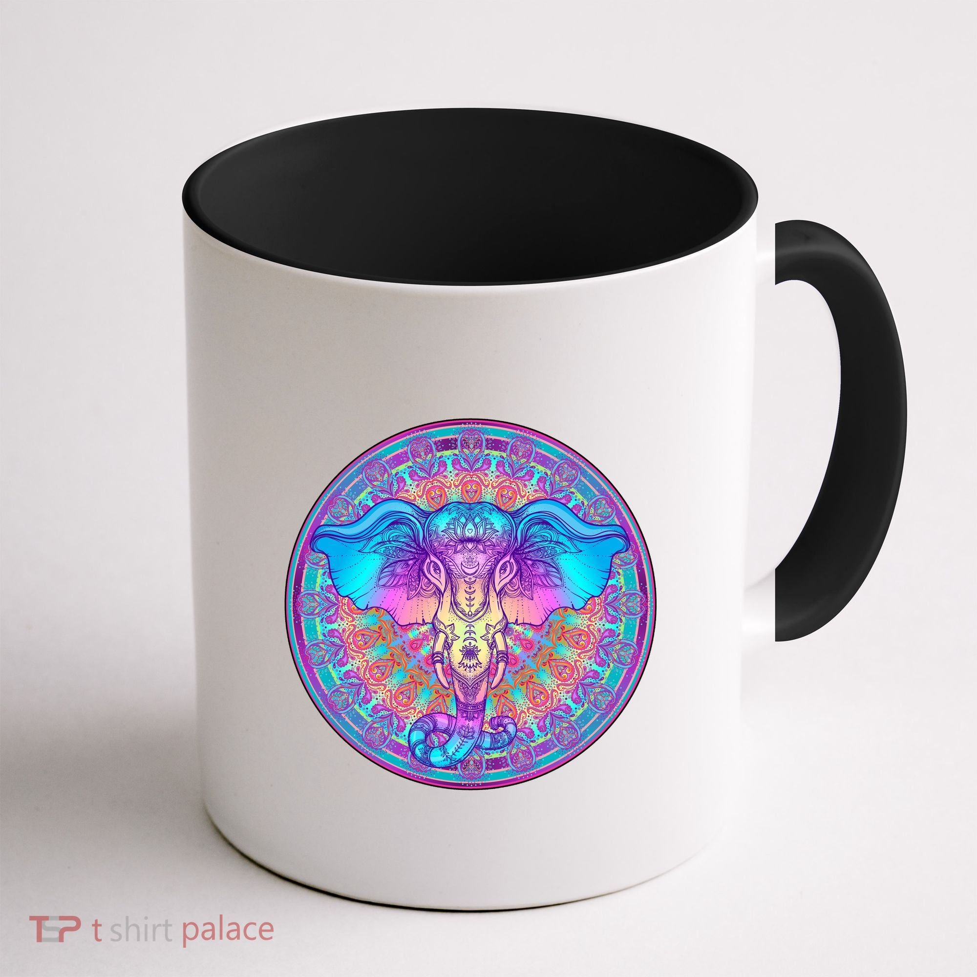Elephant Mandala Pastel Rainbow Coffee Mug