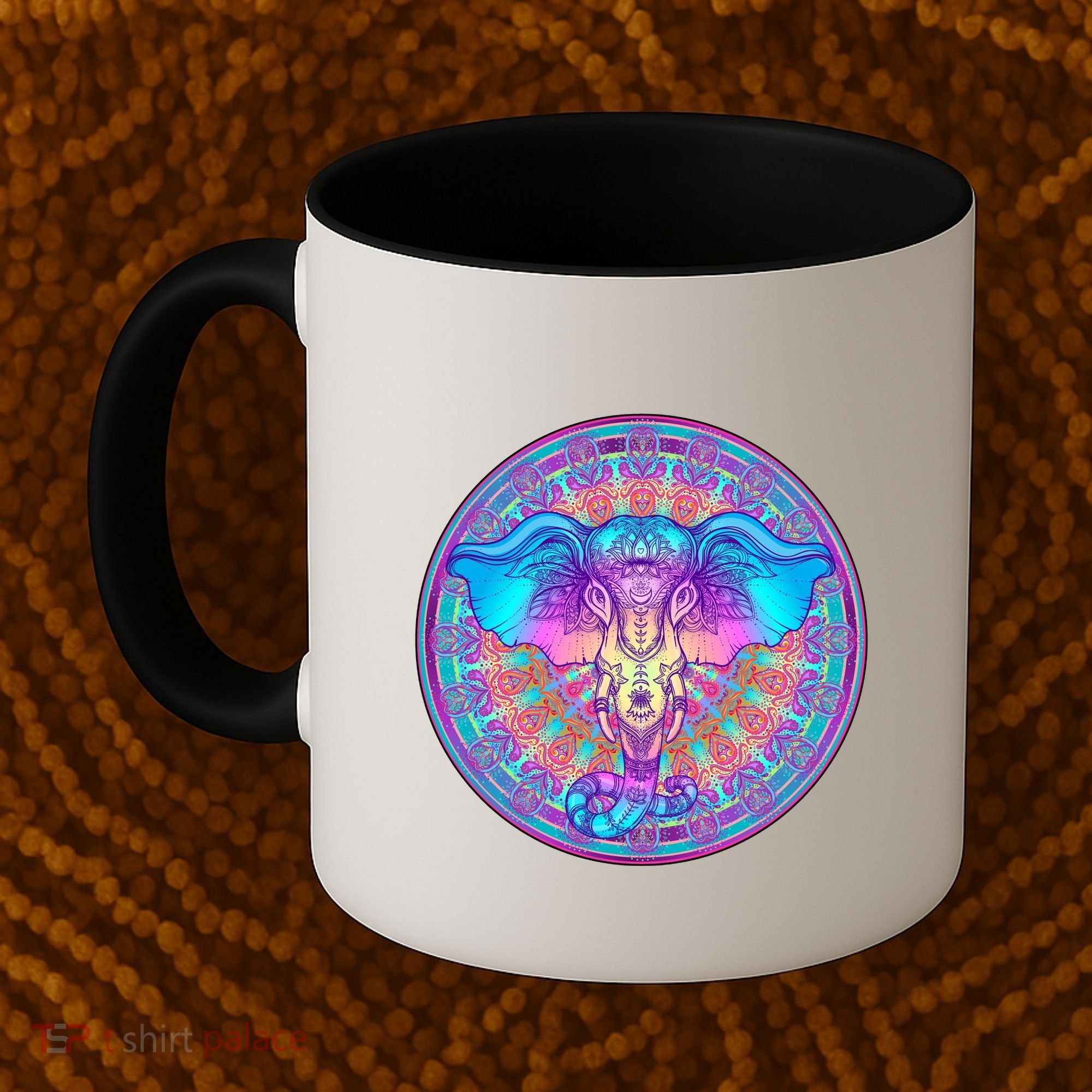 Elephant Mandala Pastel Rainbow Coffee Mug