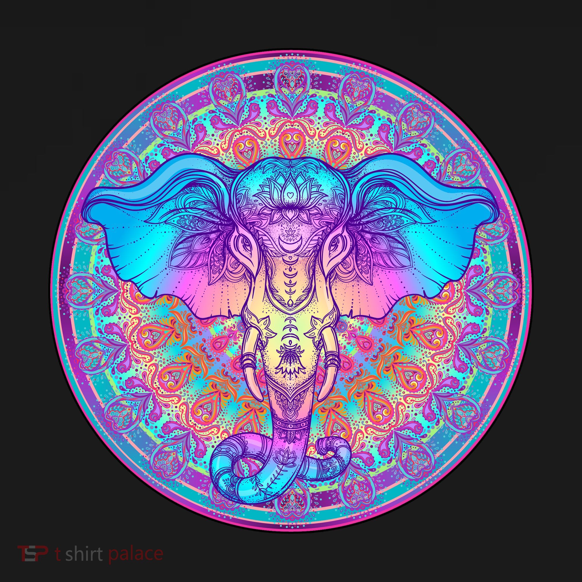 Elephant Mandala Pastel Rainbow Polo