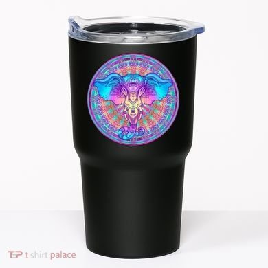 Elephant Mandala Pastel Rainbow Tumbler
