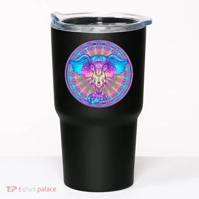 Elephant Mandala Pastel Rainbow Tumbler