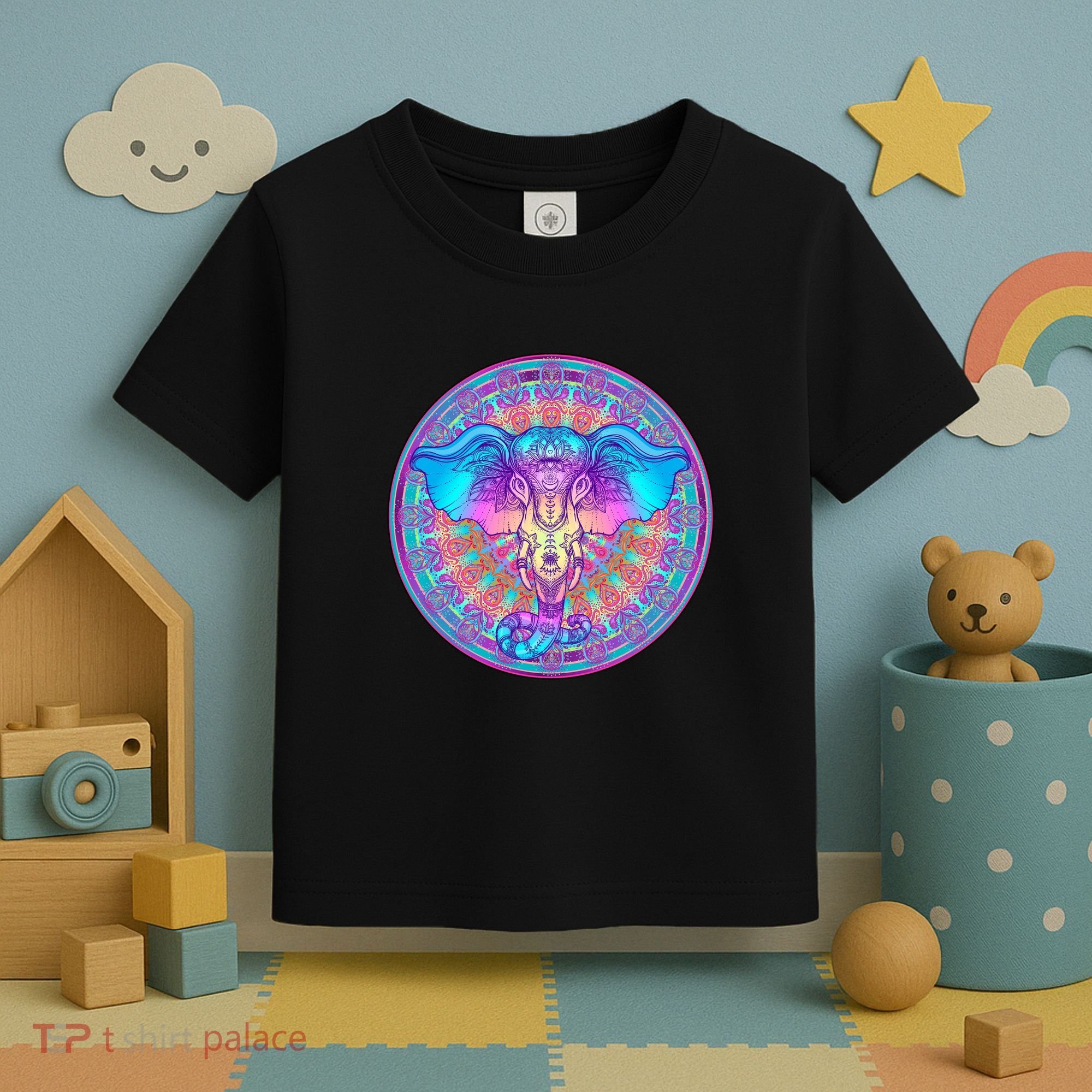 Elephant Mandala Pastel Rainbow Toddler T-Shirt