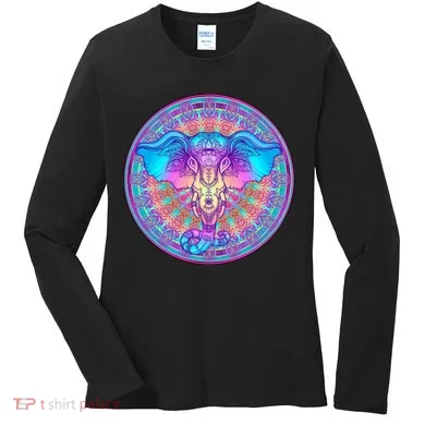 Elephant Mandala Pastel Rainbow Women's Long Sleeve Shirt
