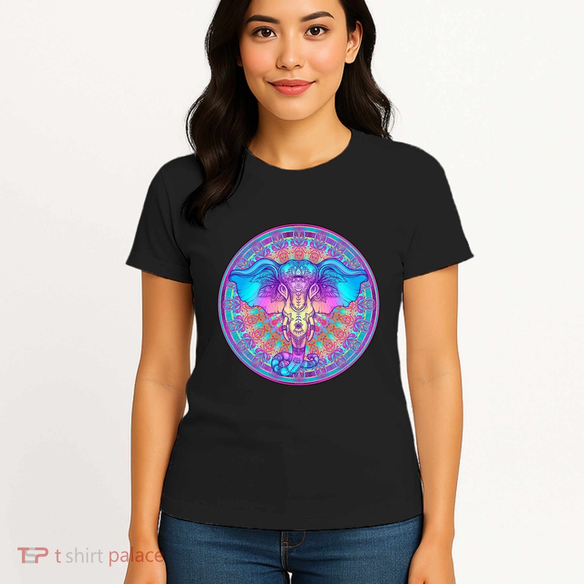Elephant Mandala Pastel Rainbow Women's T-Shirt