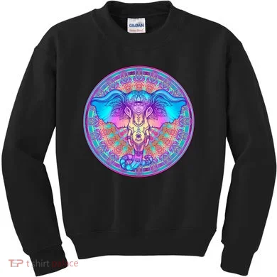 Elephant Mandala Pastel Rainbow Kids Sweatshirt