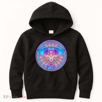 Elephant Mandala Pastel Rainbow Kids Hoodie