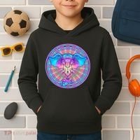 Elephant Mandala Pastel Rainbow Kids Hoodie thumb 2