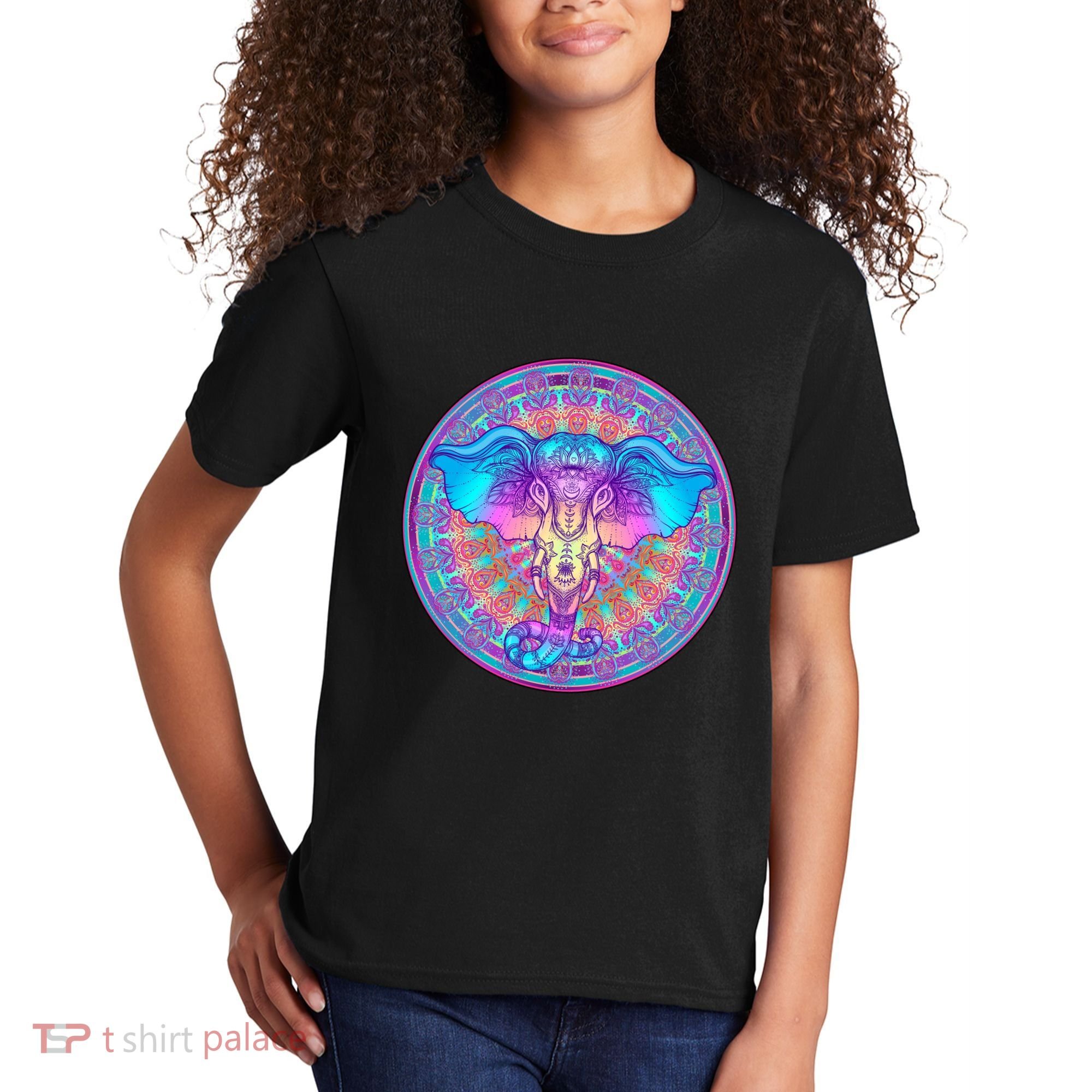 Elephant Mandala Pastel Rainbow Kids T-Shirt