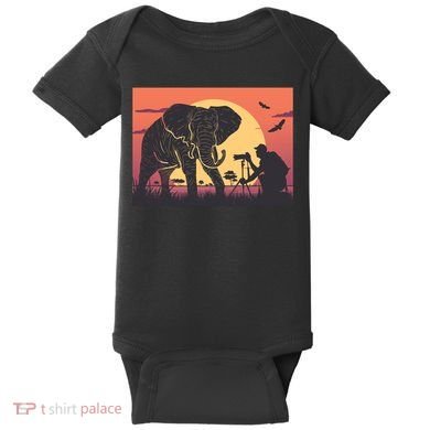 Elephant Photography Baby Bodysuit