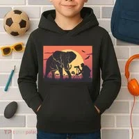 Elephant Photography Kids Hoodie thumb 2