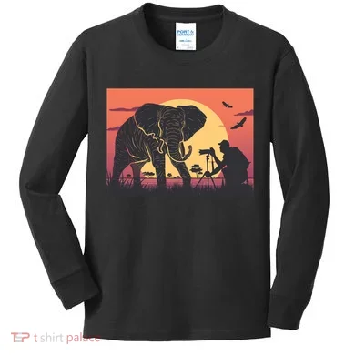 Elephant Photography Kids Long Sleeve Shirt
