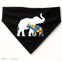 Elephant Puzzle Autism Parents USA-Made Doggie Bandana thumb 0