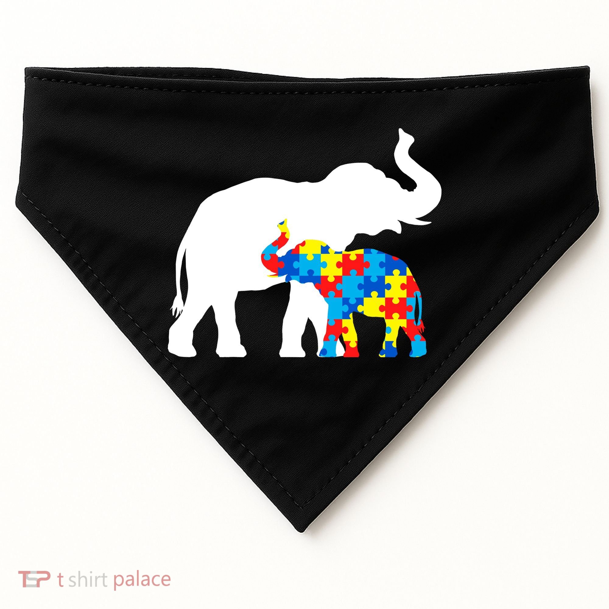 Elephant Puzzle Autism Parents USA-Made Doggie Bandana