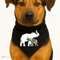 Elephant Puzzle Autism Parents USA-Made Doggie Bandana thumb 1