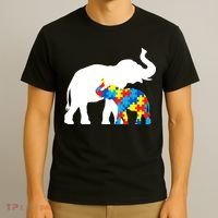 Elephant Puzzle Autism Parents T-Shirt thumb 3
