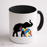 Elephant Puzzle Autism Parents Coffee Mug thumb 1