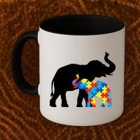 Elephant Puzzle Autism Parents Coffee Mug thumb 2