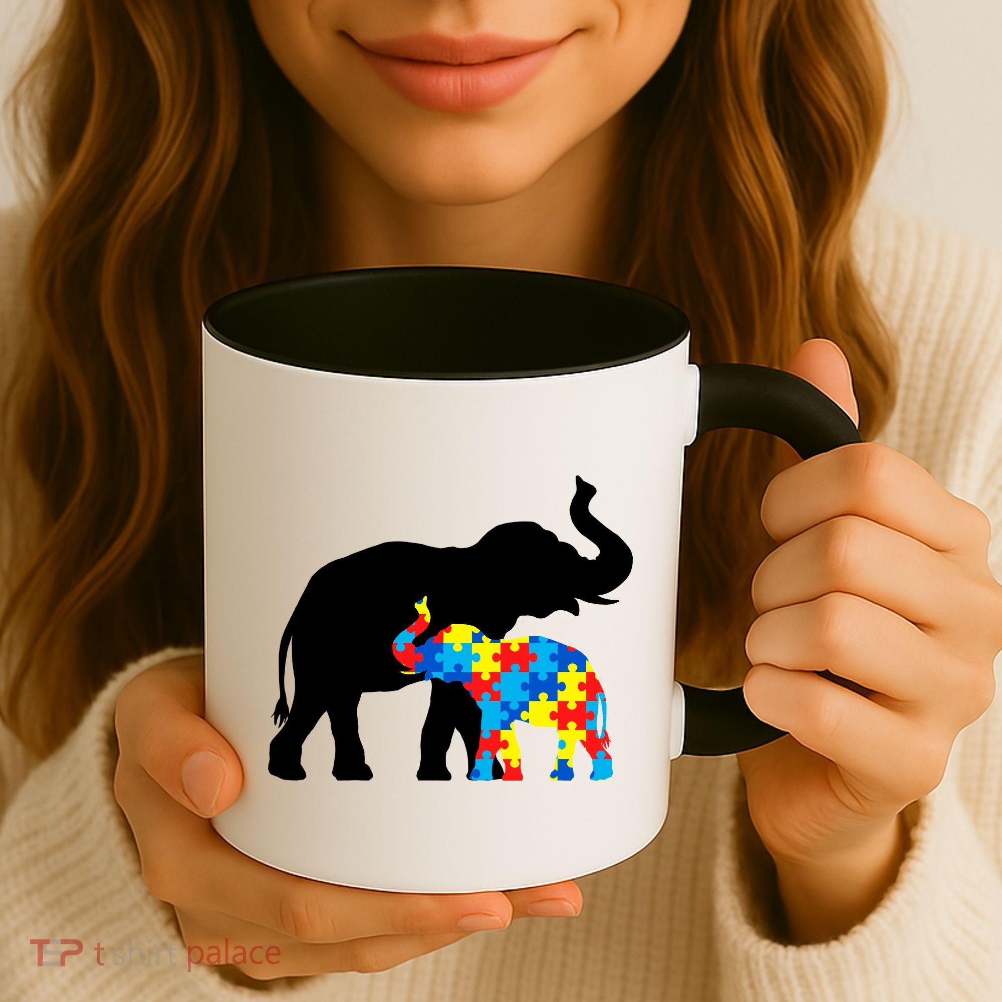 Elephant Puzzle Autism Parents Coffee Mug