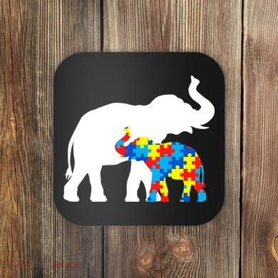 Elephant Puzzle Autism Parents Coaster