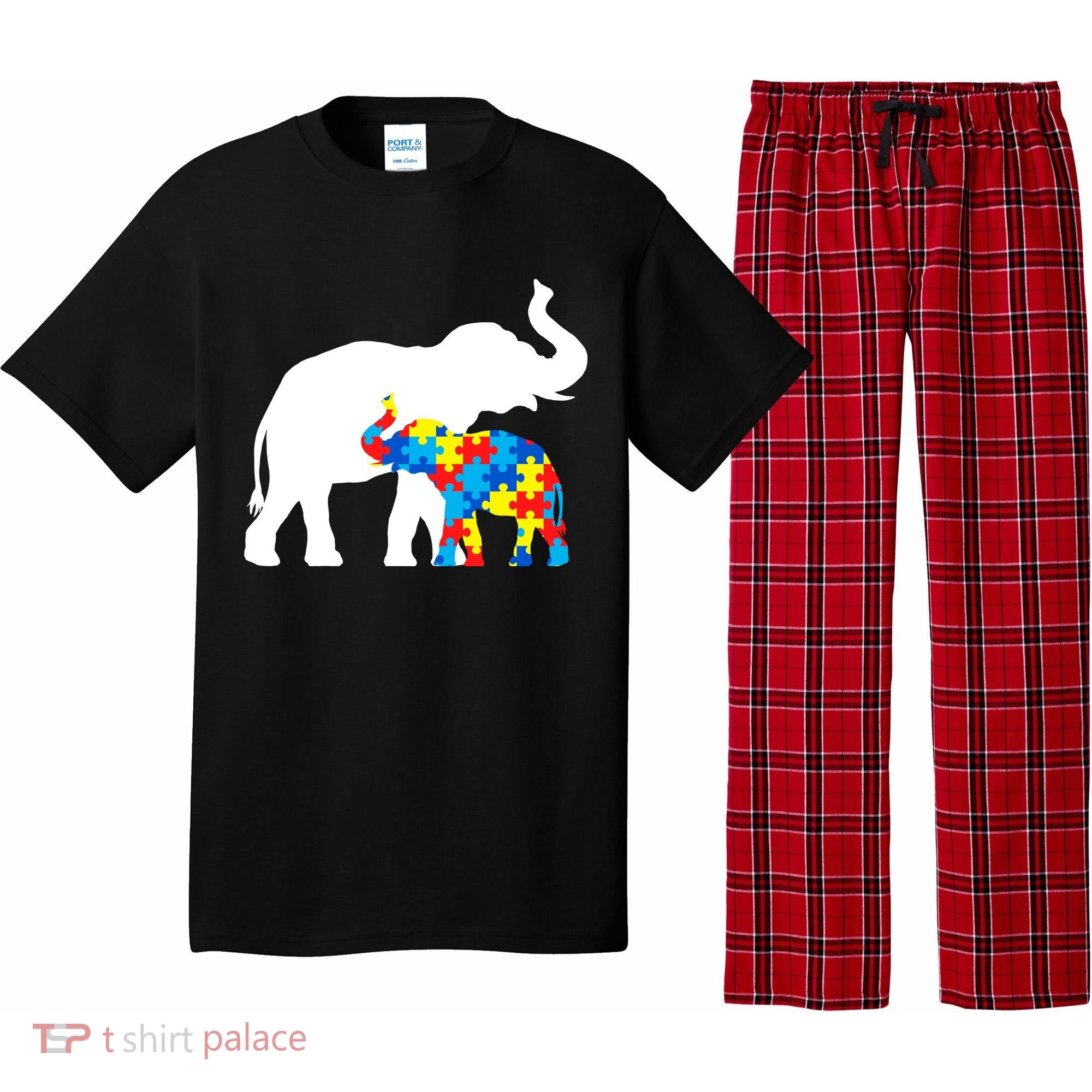 Elephant Puzzle Autism Parents Pajama Set