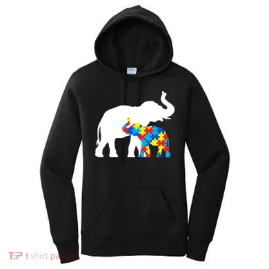 Elephant Puzzle Autism Parents Women's Hoodie
