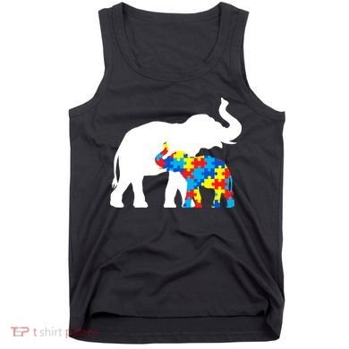 Elephant Puzzle Autism Parents Tank Top