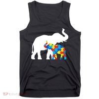 Elephant Puzzle Autism Parents Tank Top thumb 0