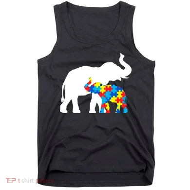 Elephant Puzzle Autism Parents Tank Top