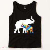 Elephant Puzzle Autism Parents Tank Top thumb 2