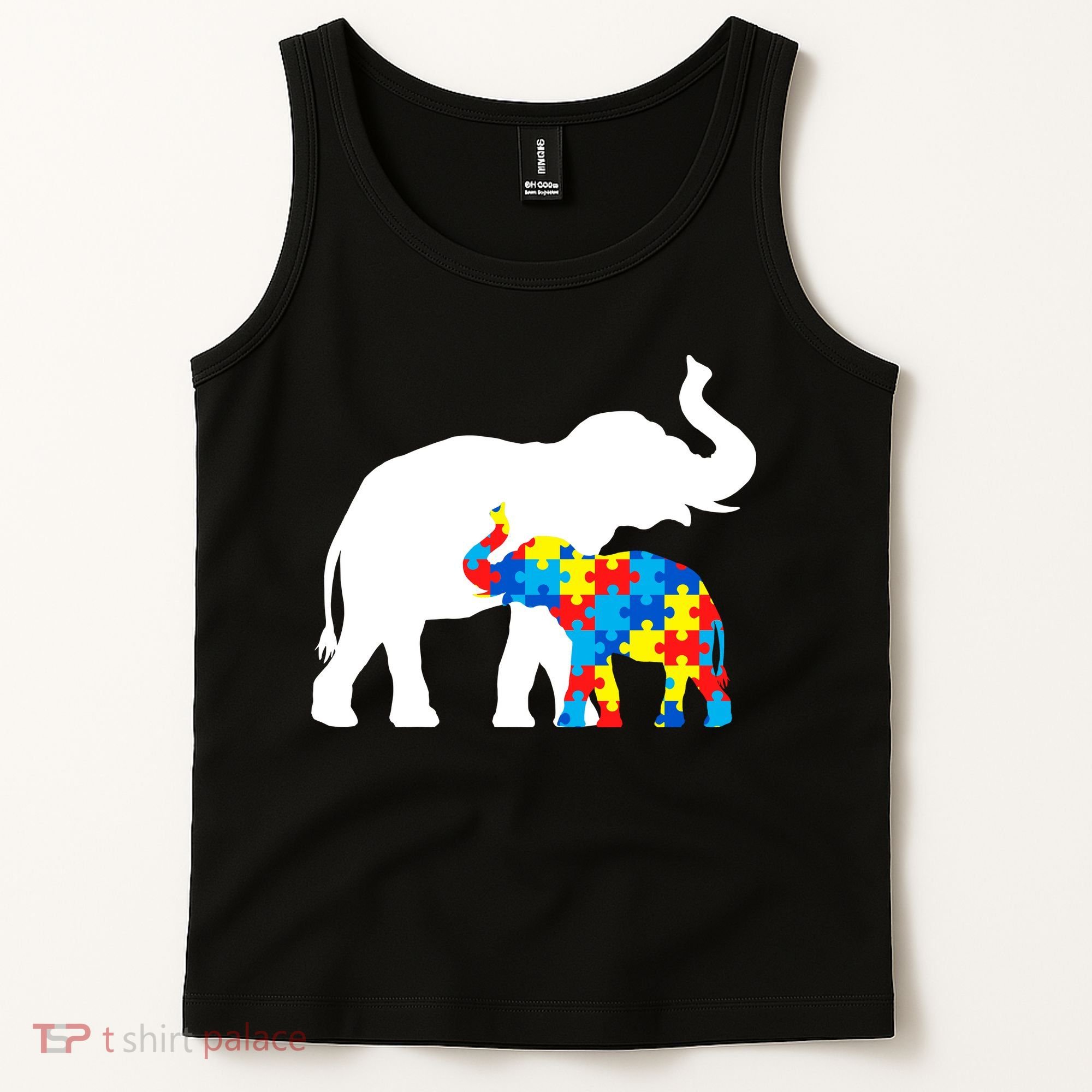 Elephant Puzzle Autism Parents Tank Top
