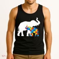 Elephant Puzzle Autism Parents Tank Top thumb 3