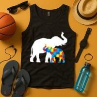 Elephant Puzzle Autism Parents Tank Top thumb 4