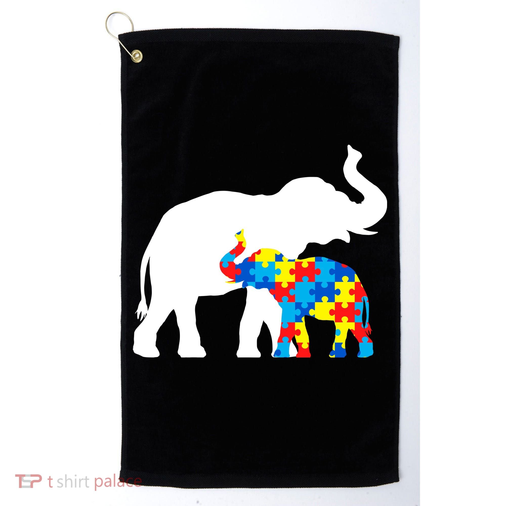 Elephant Puzzle Autism Parents Golf Towel