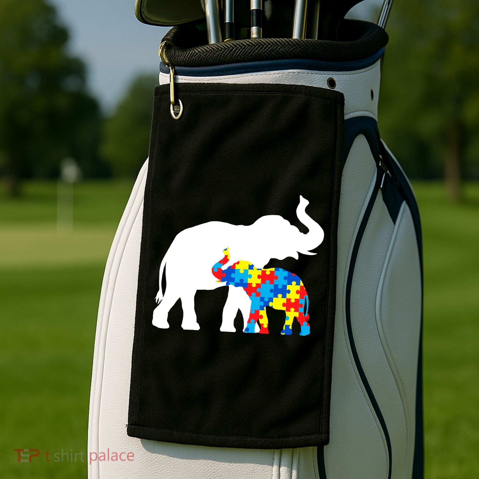 Elephant Puzzle Autism Parents Golf Towel