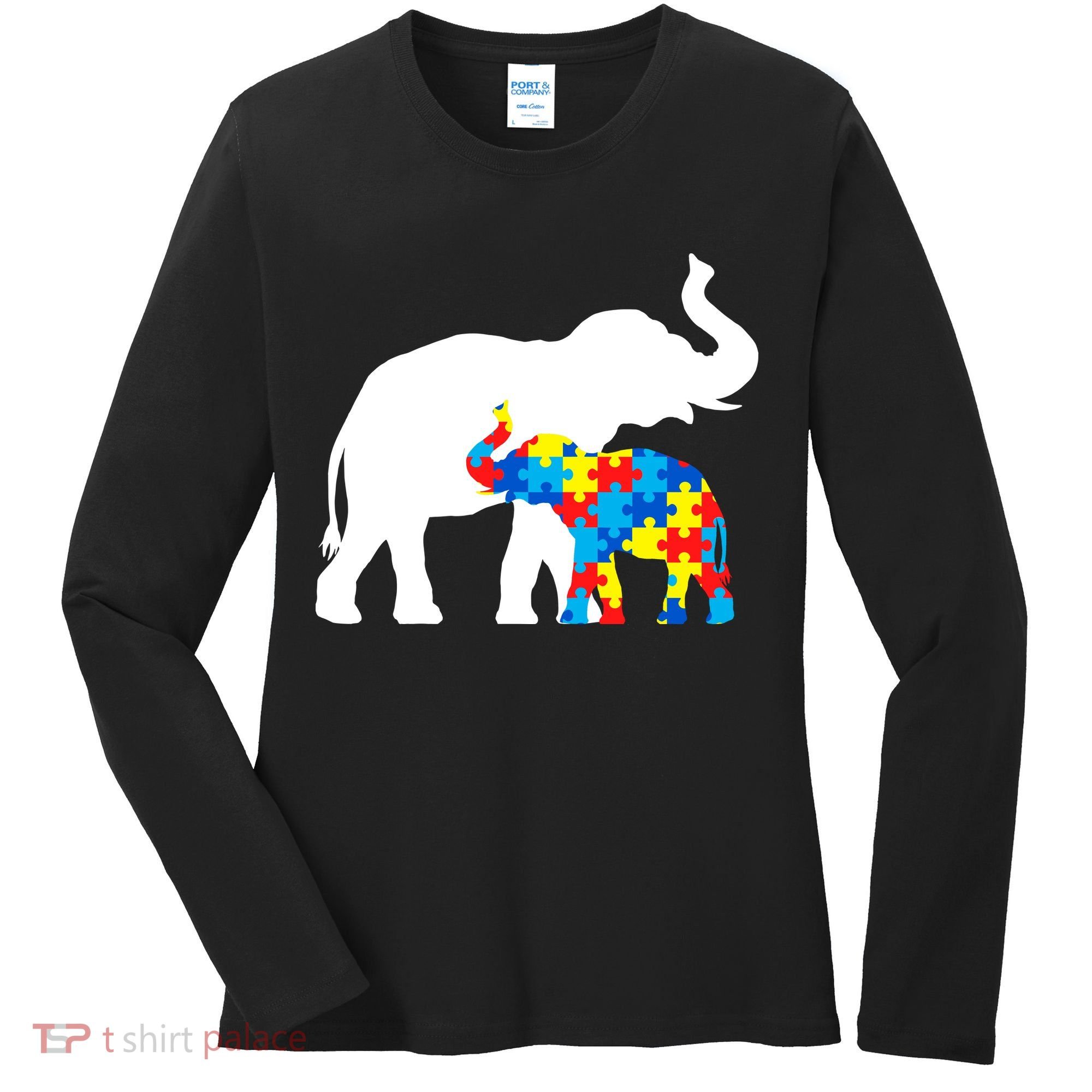 Elephant Puzzle Autism Parents Women's Long Sleeve Shirt