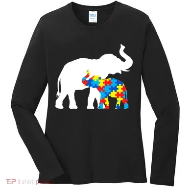 Elephant Puzzle Autism Parents Women's Long Sleeve Shirt