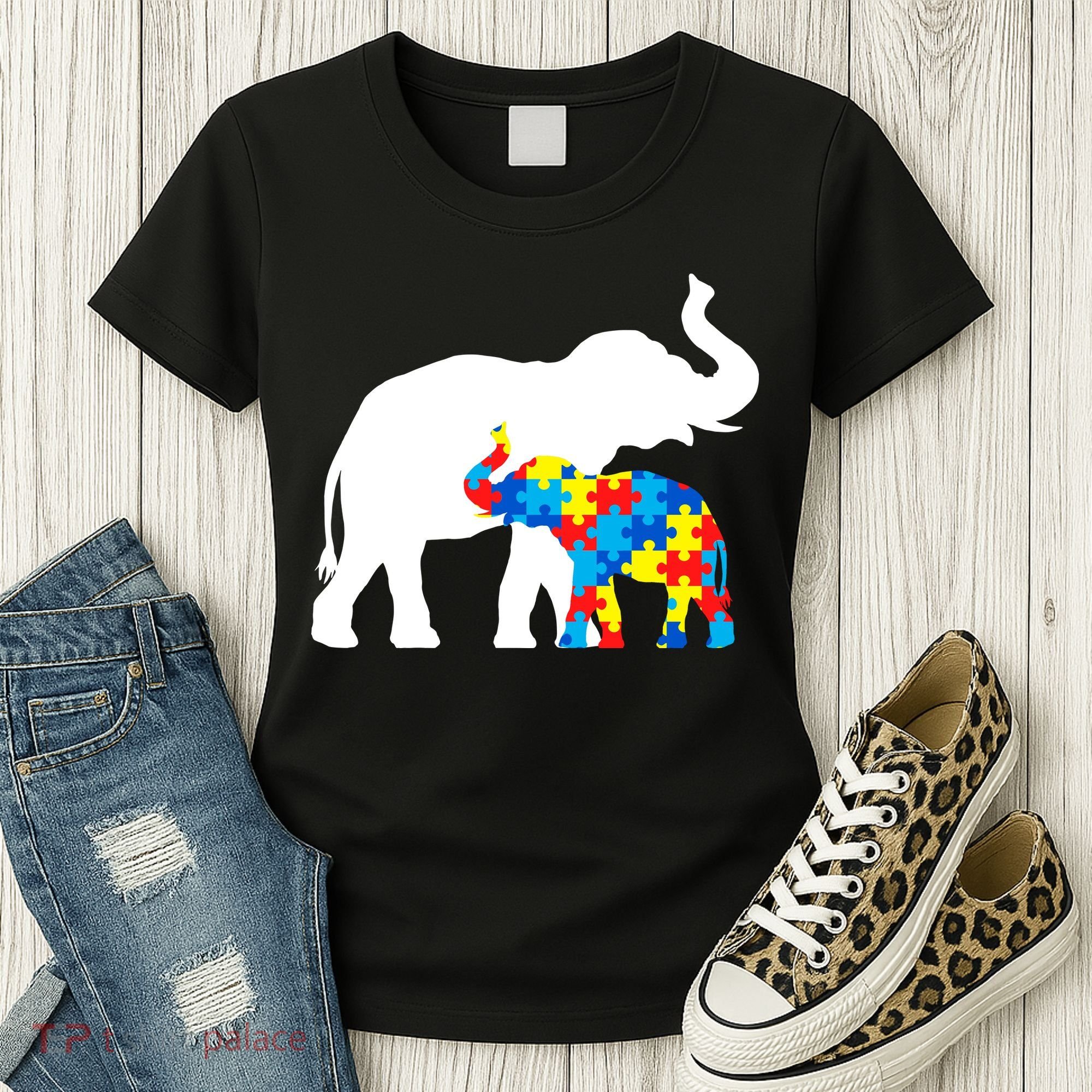 Elephant Puzzle Autism Parents Women's T-Shirt