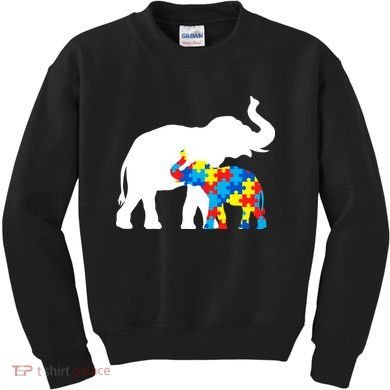 Elephant Puzzle Autism Parents Kids Sweatshirt
