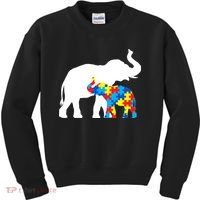 Elephant Puzzle Autism Parents Kids Sweatshirt thumb 0