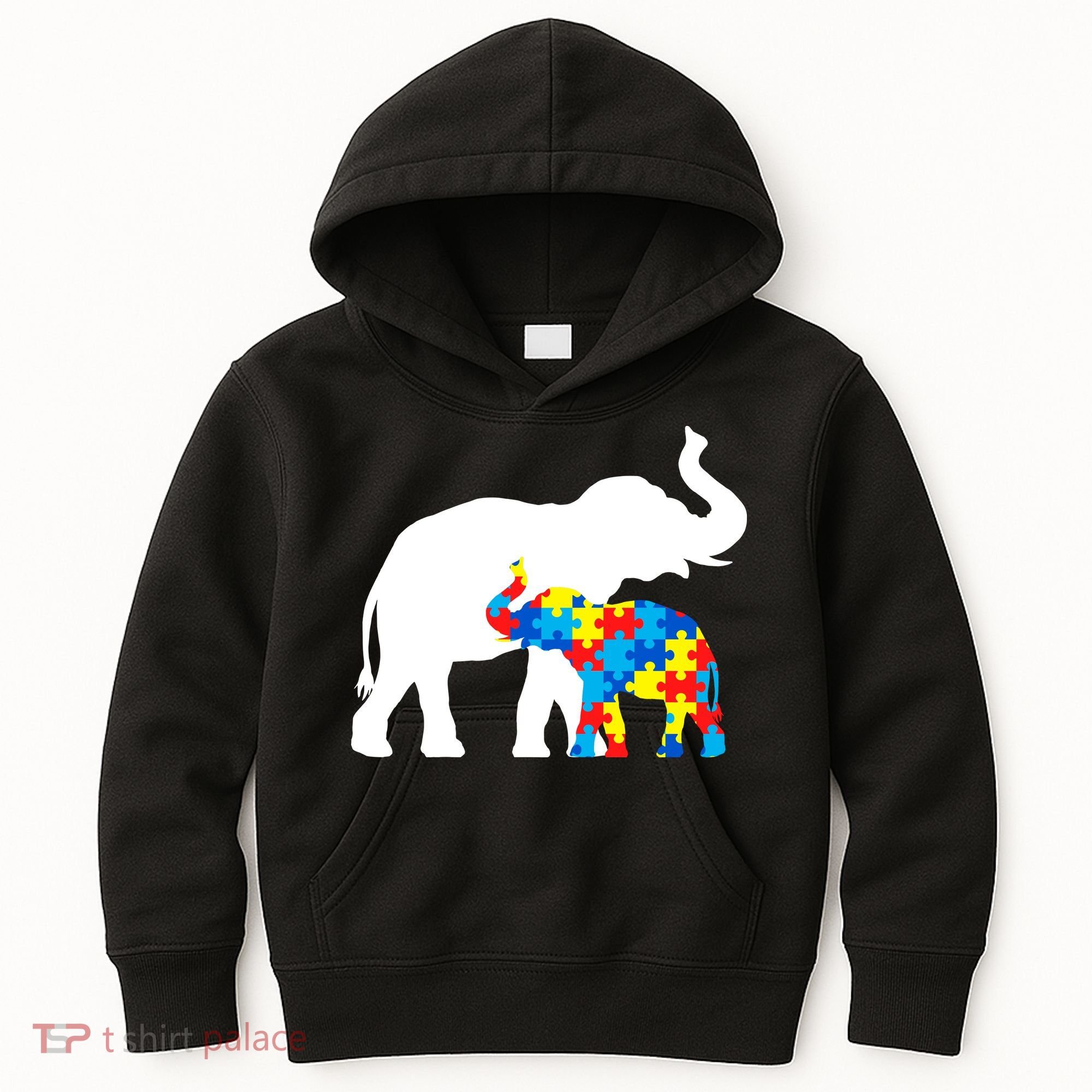 Elephant Puzzle Autism Parents Kids Hoodie