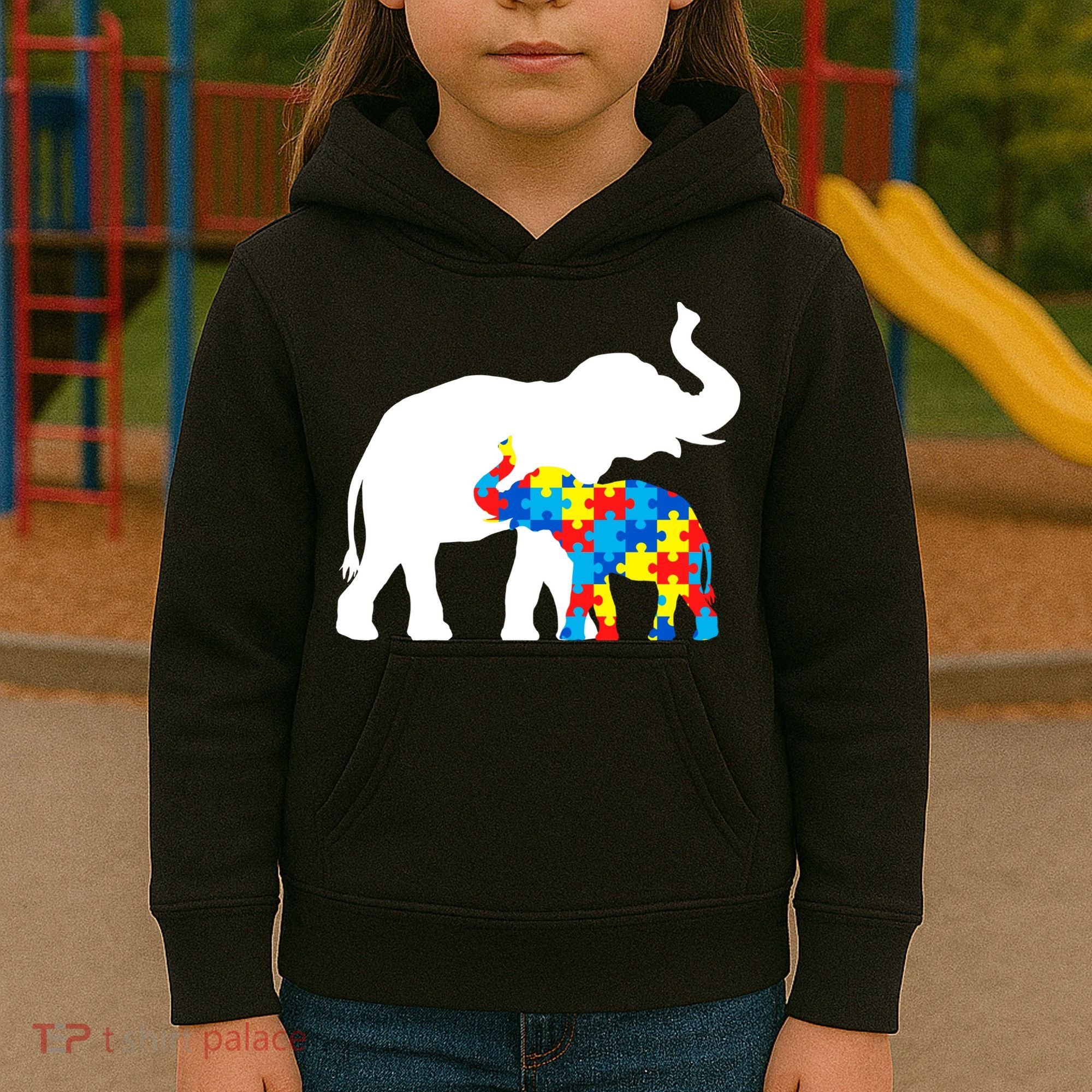 Elephant Puzzle Autism Parents Kids Hoodie