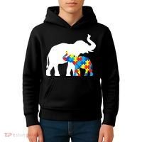 Elephant Puzzle Autism Parents Kids Hoodie thumb 4