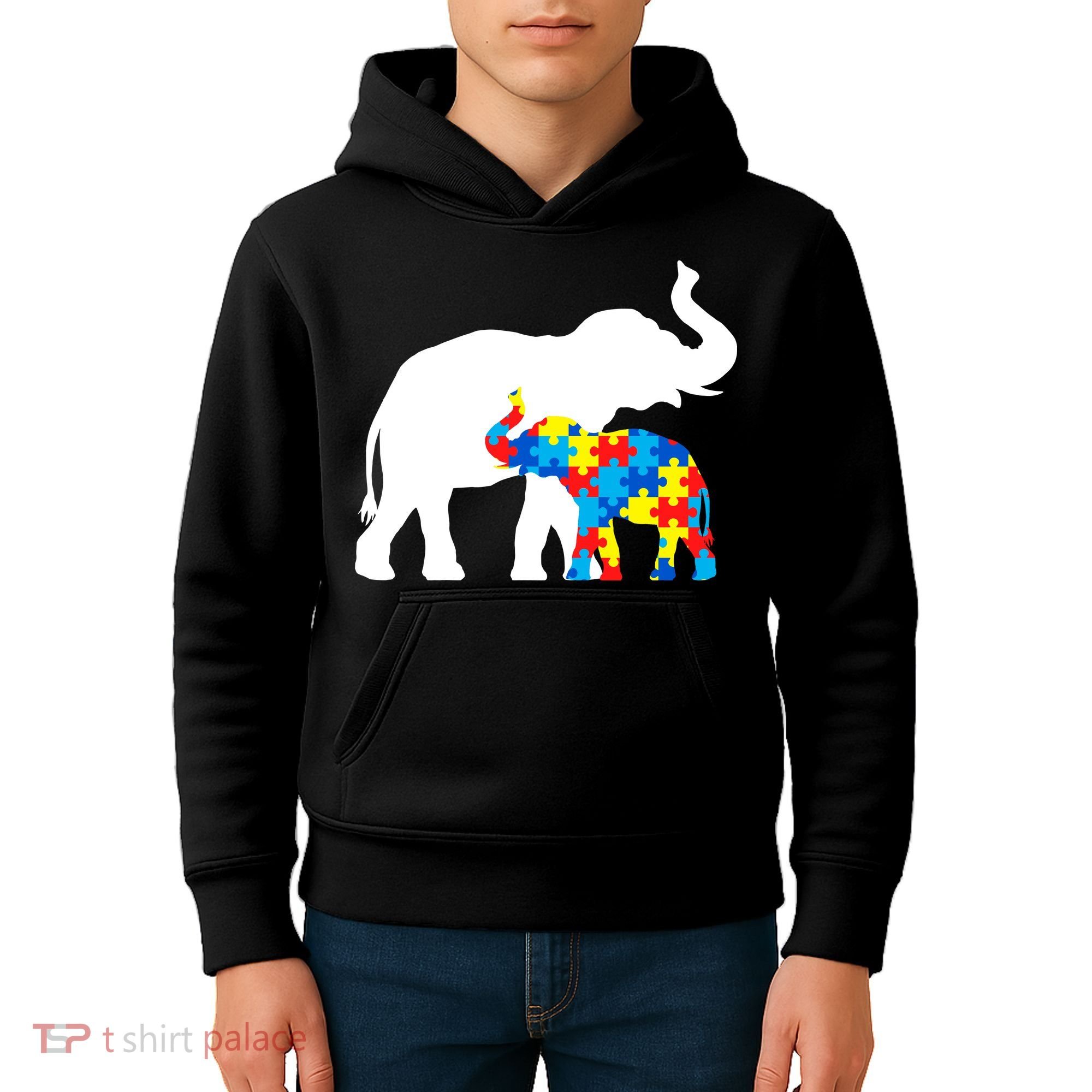 Elephant Puzzle Autism Parents Kids Hoodie