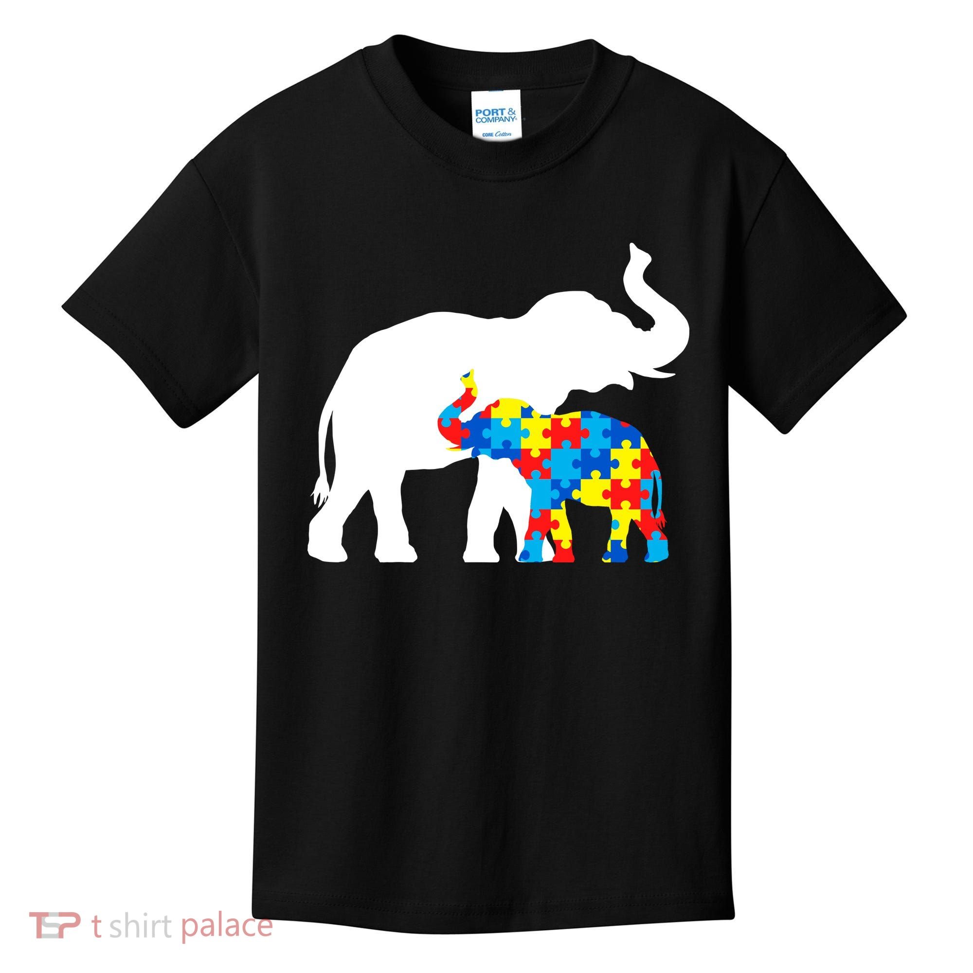 Elephant Puzzle Autism Parents Kids T-Shirt