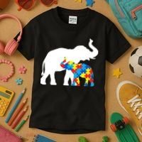 Elephant Puzzle Autism Parents Kids T-Shirt thumb 3