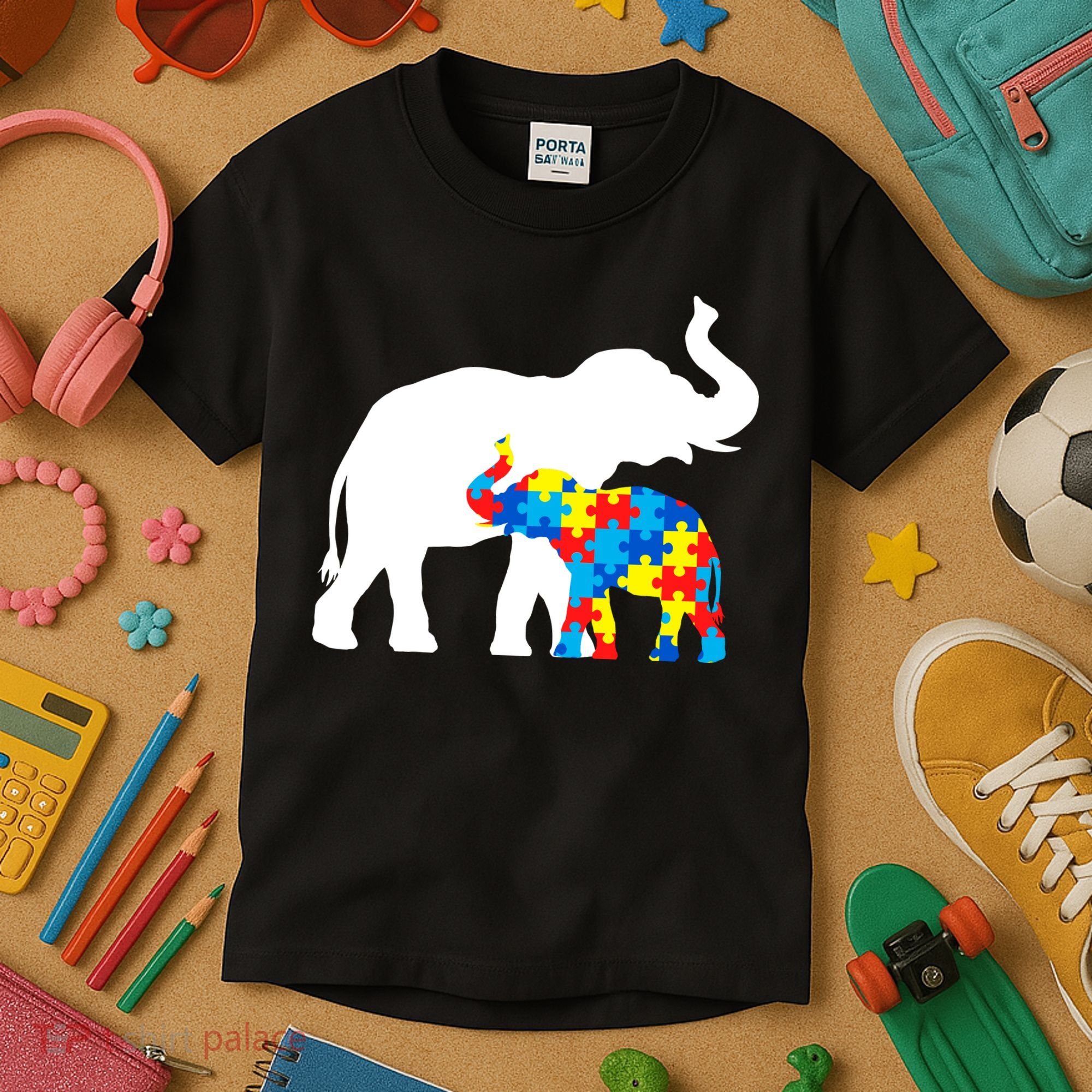 Elephant Puzzle Autism Parents Kids T-Shirt